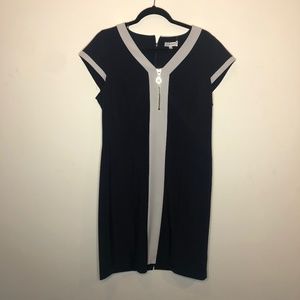 Pierri Center Line with small Gold Front Zipper - Blue & White - 14